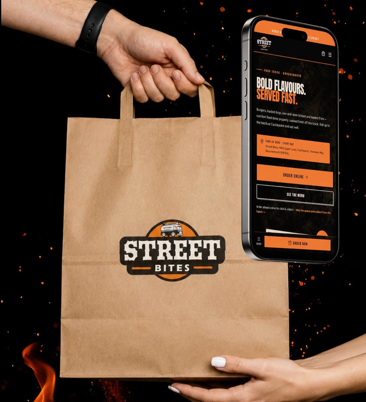 How to order street food in Bournemouth: collection and paying cash
